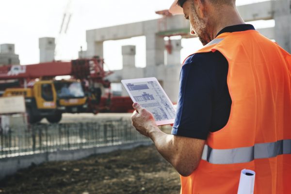 Site engineer on a construction site